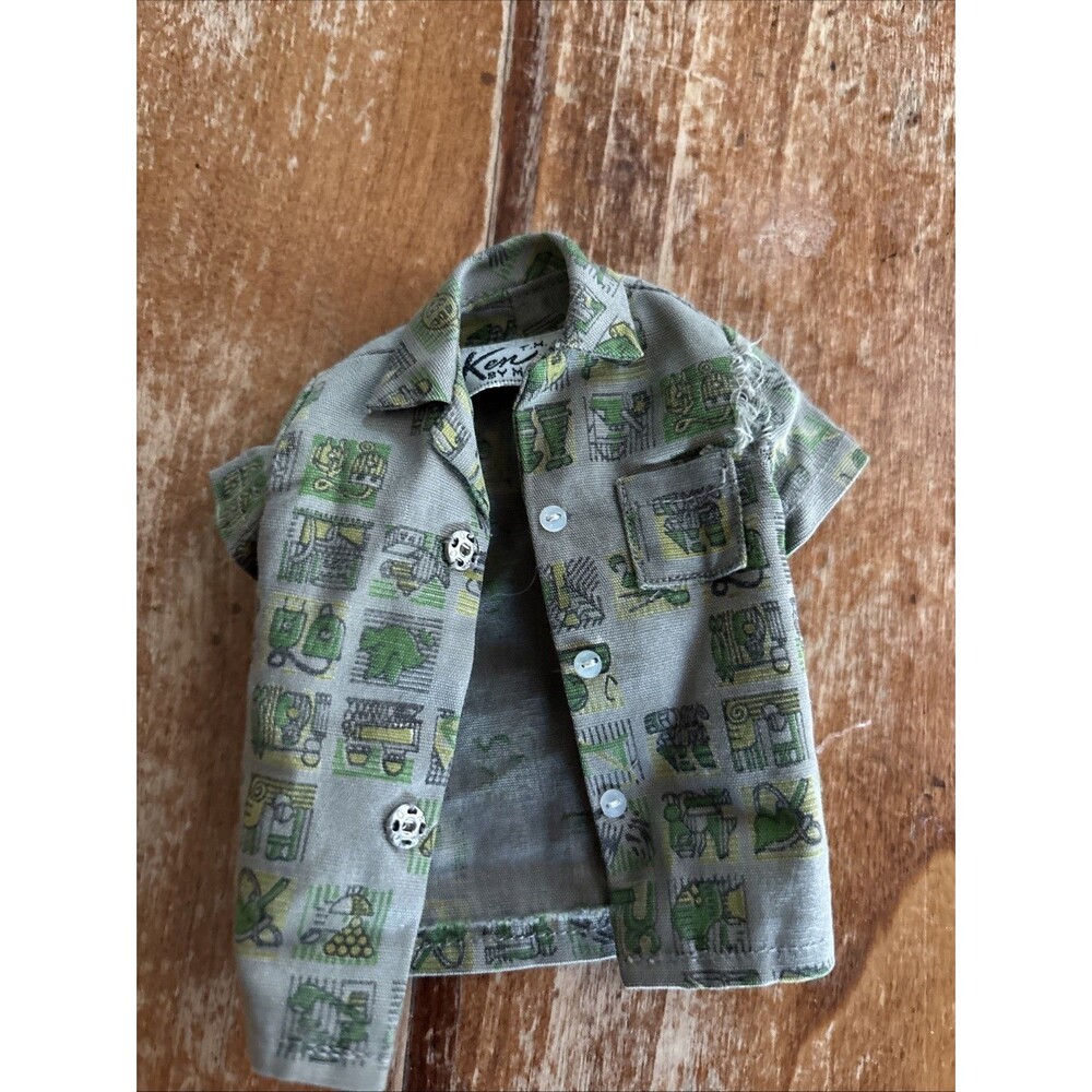 Vintage Ken Doll Dreamboat Shirt ~ 1960's ~ #785 ~ Olive Green ~ READ